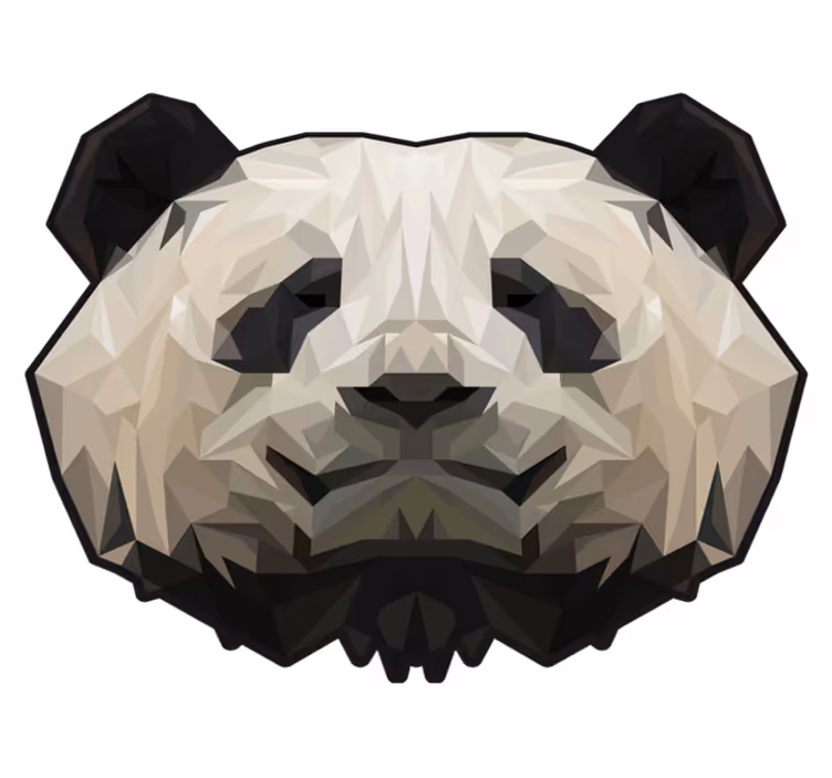 Geometric Panda animal vinyl rug - TenStickers