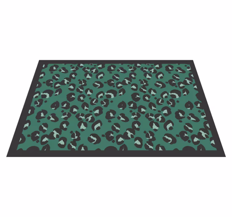 Green Leopard Pattern animal print vinyl rug - TenStickers