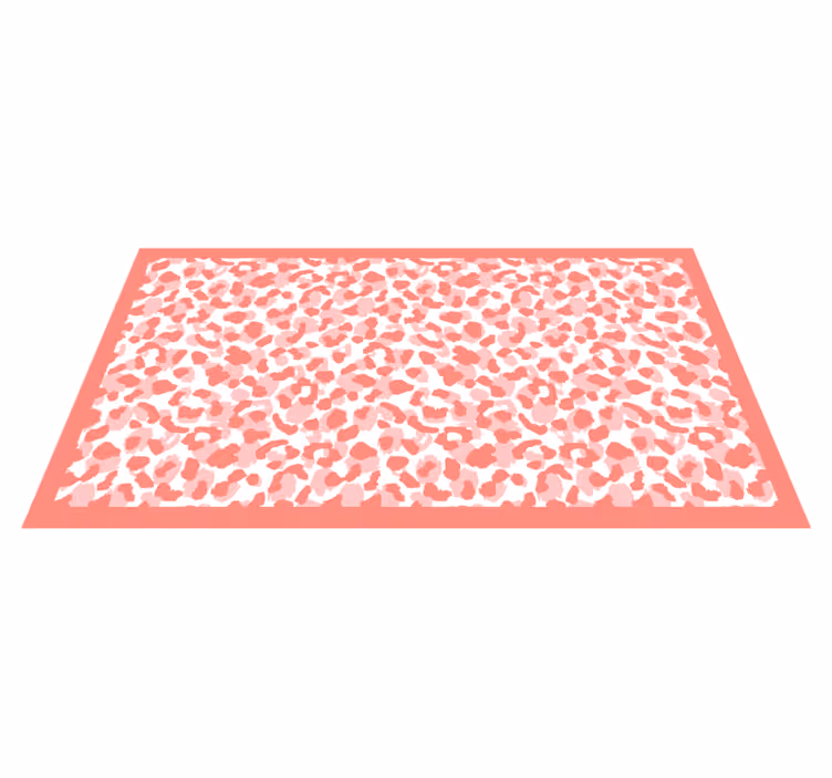Light Pink Leopard print animal print vinyl rug - TenStickers