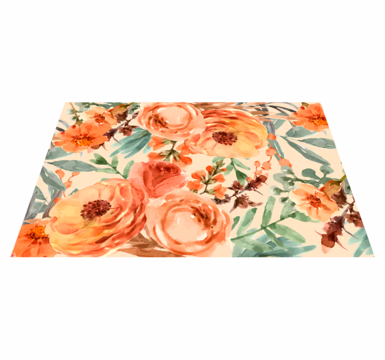 Vibrant Showcase nature flower vinyl rug - TenStickers