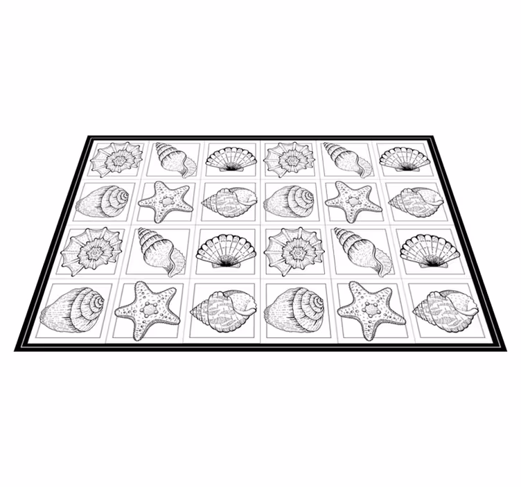 Seashell Artwork nature vinyl rug - TenStickers