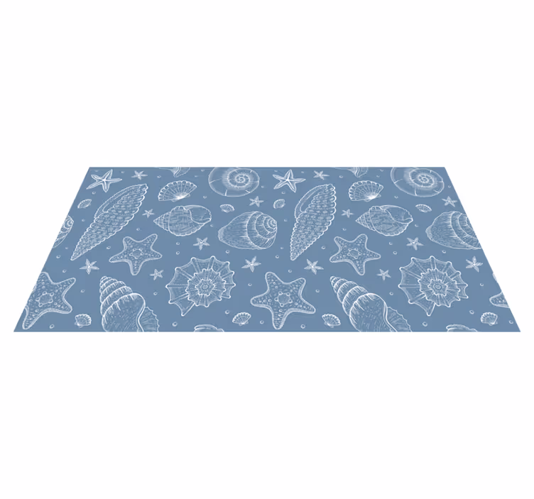 Marine life and seashells bathroom flooring - TenStickers