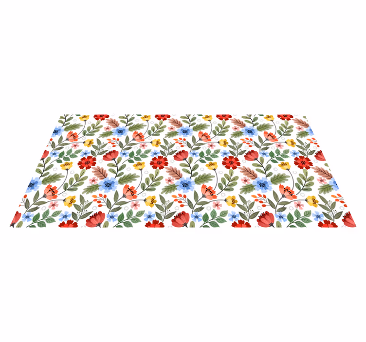 Vintage flower bouquet kitchen floor tiles - TenStickers