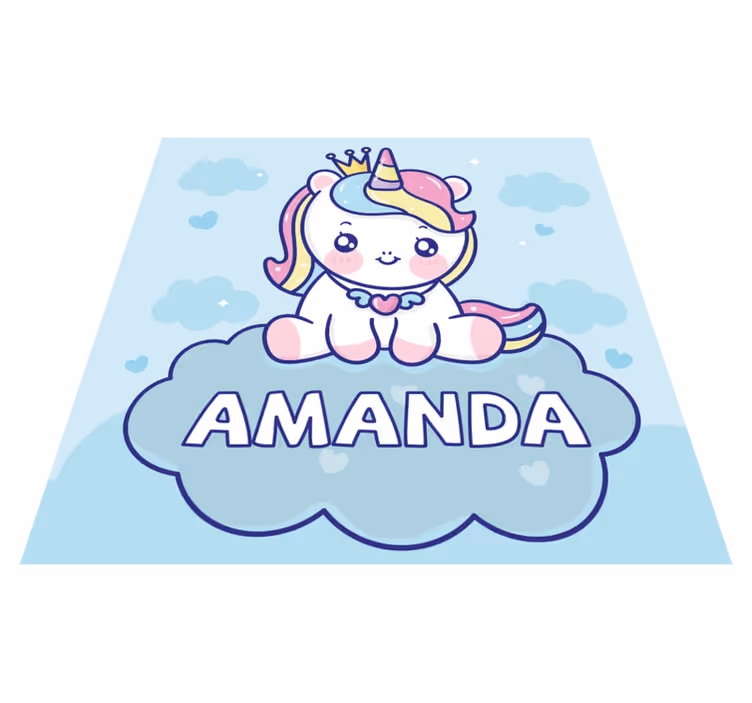 Vinyl rug custom baby unicorn - TenStickers