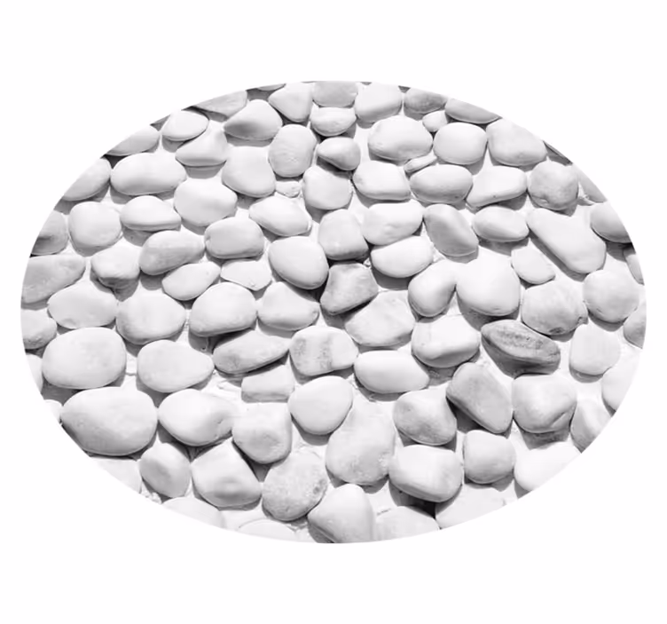 White irregular stone vinyl rug - TenStickers
