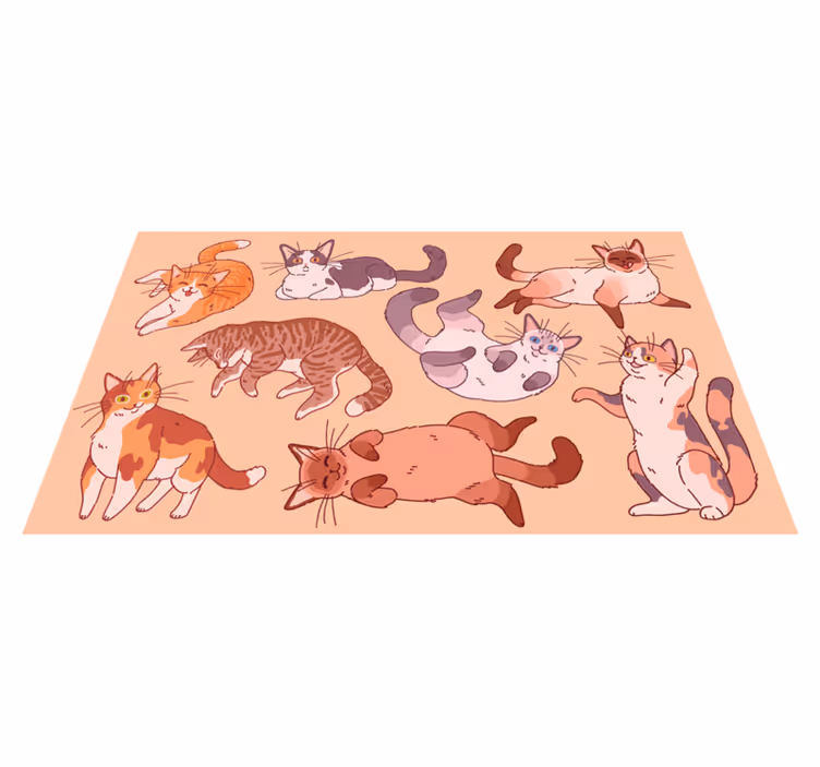 Gray cat face animal vinyl rug - TenStickers