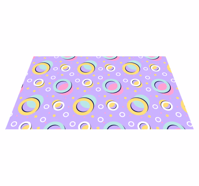 Lively circular elements vinyl rug - TenStickers