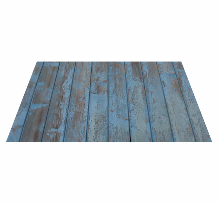 Blue old planks wood vinyl rug - TenStickers