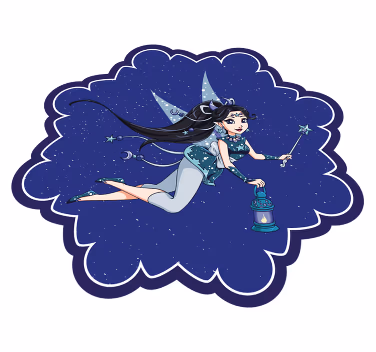 Tooth fairy with blue wand kids vinyl rug - TenStickers