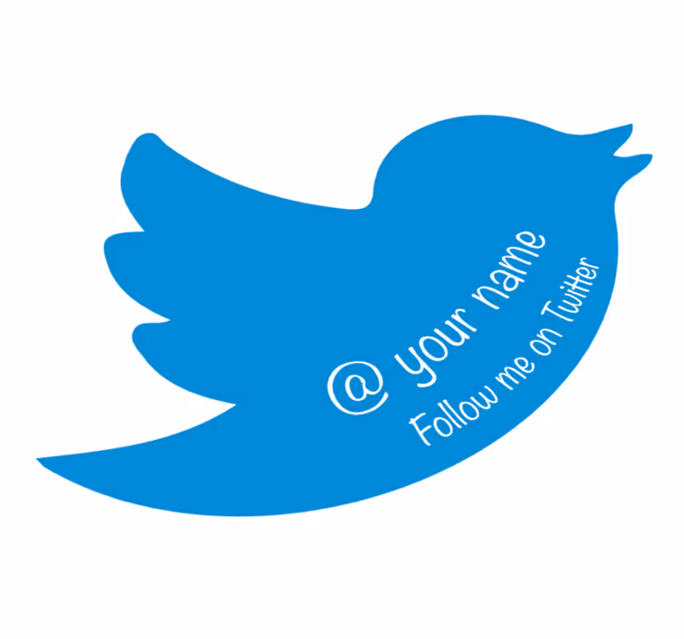 Personalised Follow me on Twitter mat - TenStickers