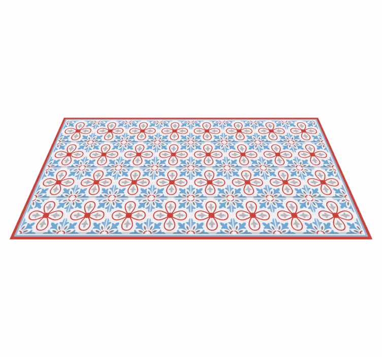 Floral Inspiration tile vinyl rug - TenStickers