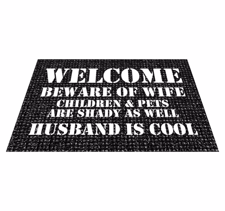 Welcome mat husband is cool entrance hall tiles - TenStickers