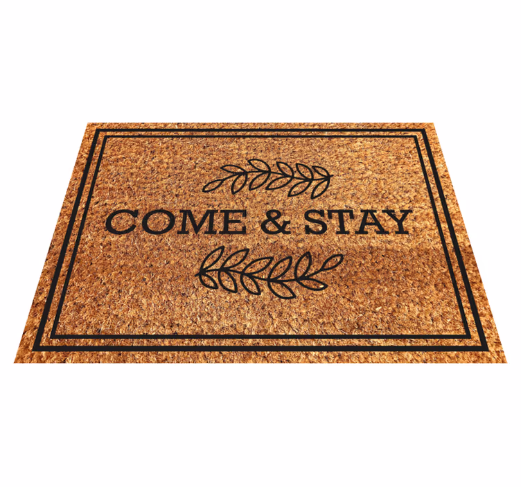 Come and stay sentence entrance hall vinyl rug - TenStickers
