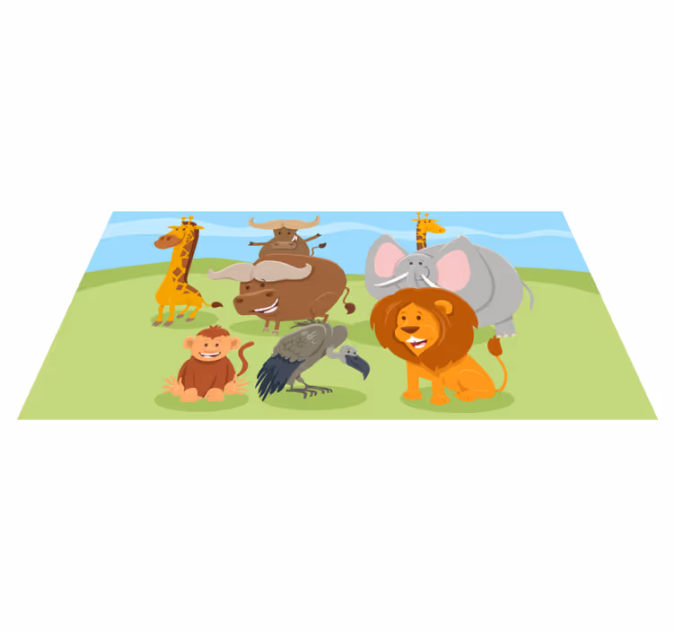 Charming Creature Friends vinyl rug - TenStickers