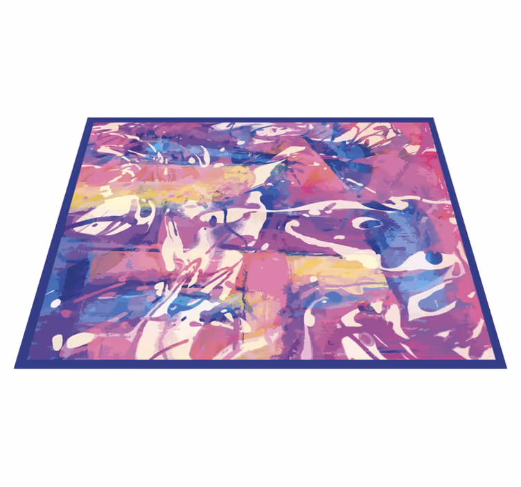 Abstract multi colored modern vinyl rug - TenStickers
