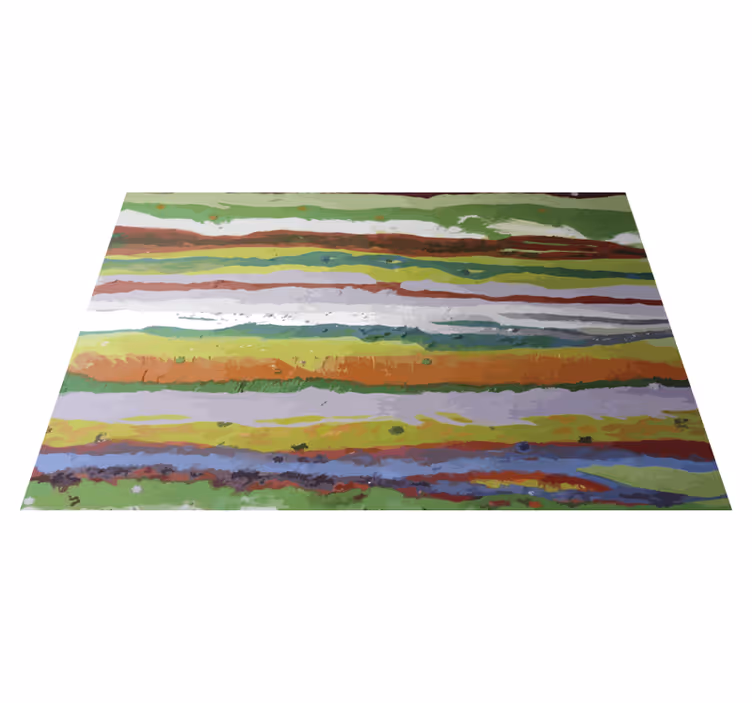 Vibrant painted colours stripes vinyl rug - TenStickers