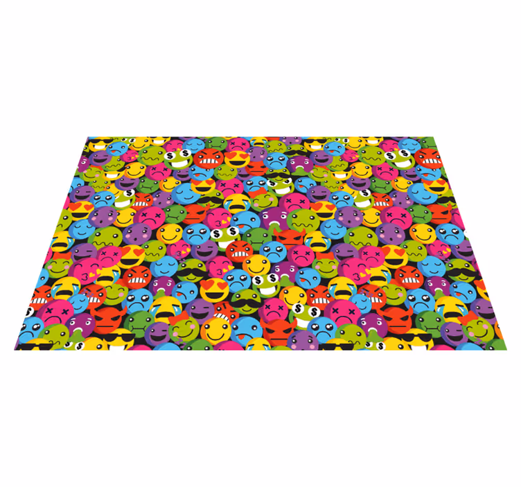 Emoji composition teen vinyl rug - TenStickers