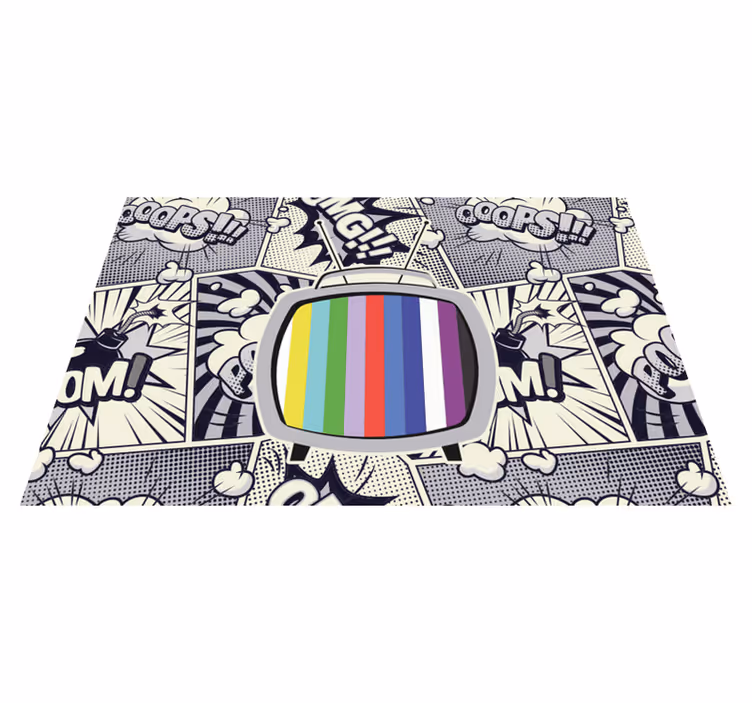 Cool comic pattern teen vinyl rug - TenStickers