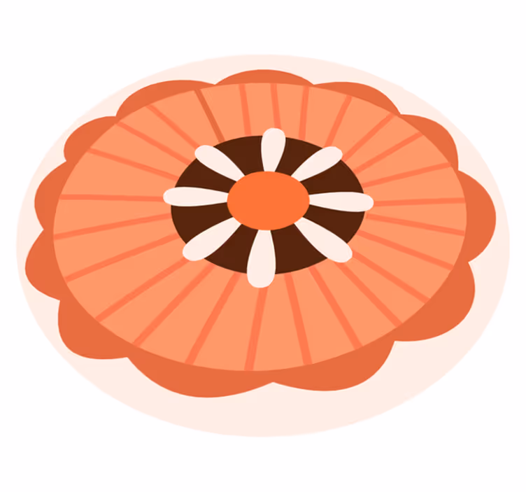 Floral Circular Element flower vinyl rug - TenStickers