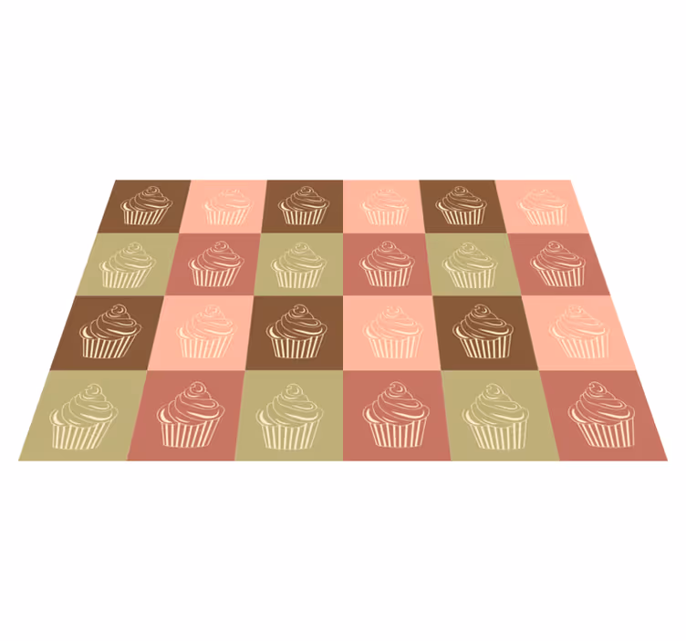 Cupcake Pattern Play vinyl rug - TenStickers