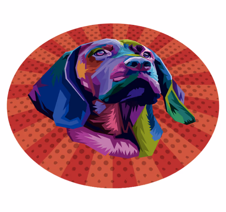 Colorful dog portrait animal vinyl rug - TenStickers