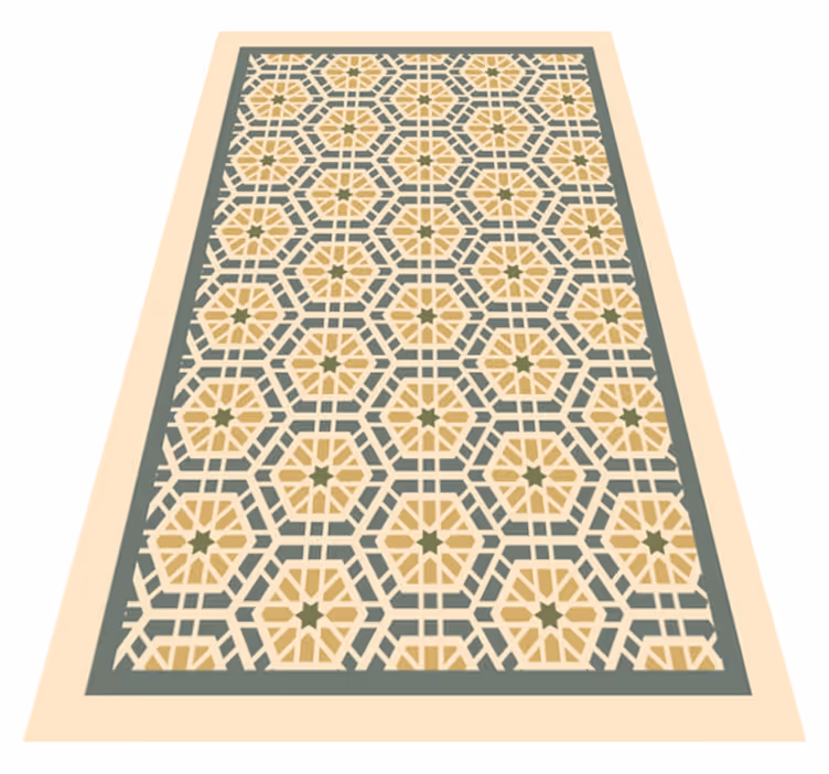 Geometric patterned artwork bedroom vinyl rug - TenStickers