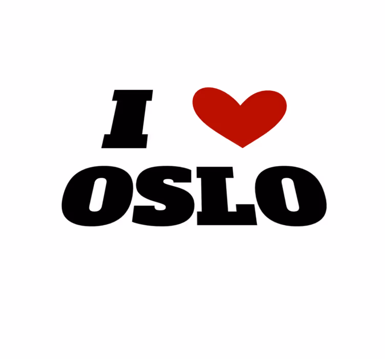 I love Oslo big text nordic vinyl rug - TenStickers