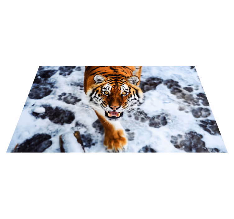 Animal fierce tiger animal vinyl rug - TenStickers