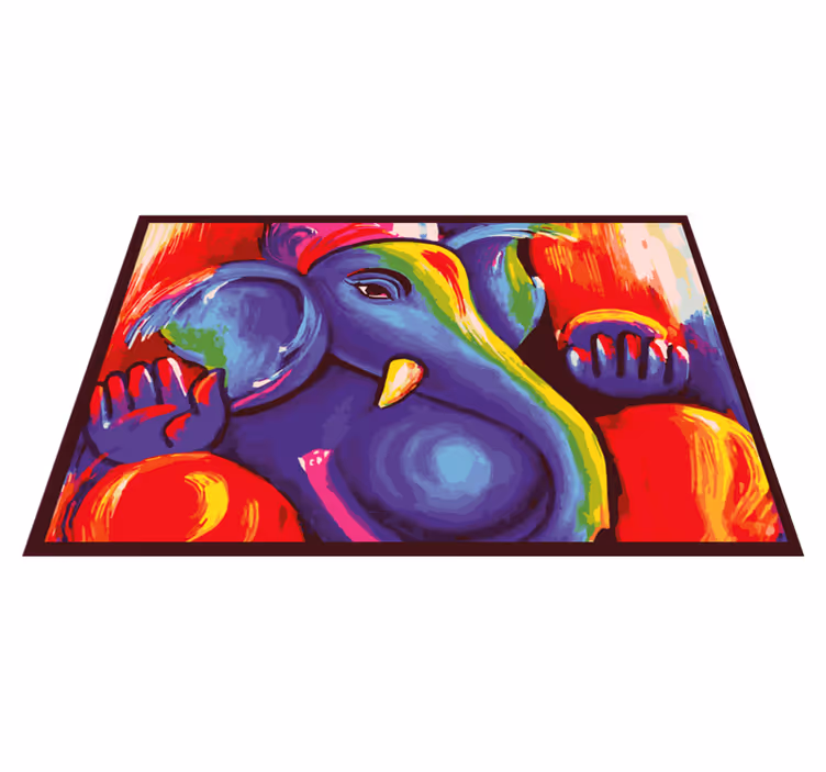 Modern art elephant colorful modern rug - TenStickers