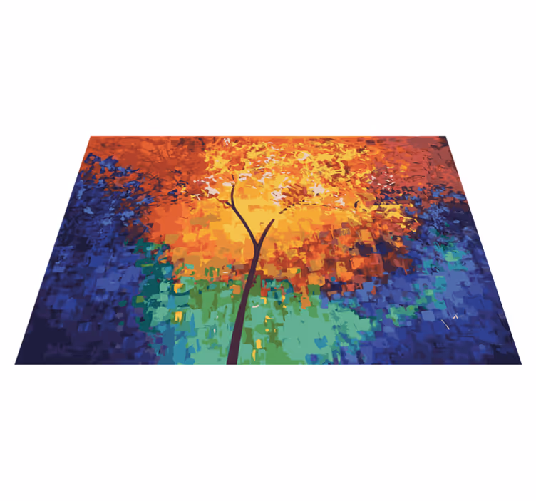 Colorful Tree Burst nature vinyl rug - TenStickers