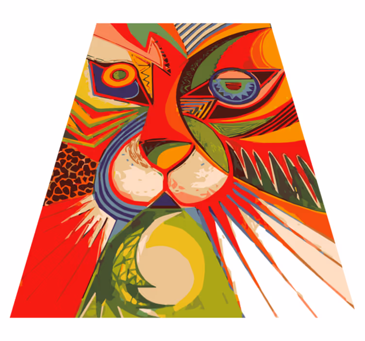 Modern art geometrical tiger vinyl rug - TenStickers