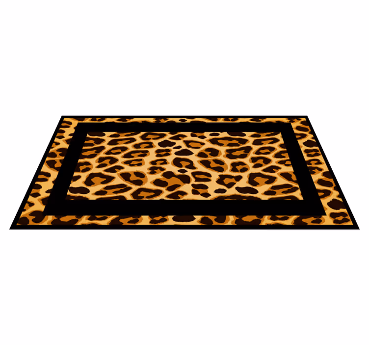 Classic orange tiger animal print vinyl rug - TenStickers