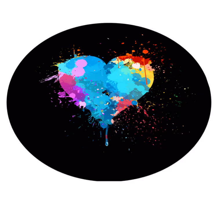 Colorful heart splash teenager vinyl rug - TenStickers
