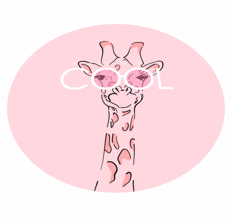Adorable cool giraffe teenager vinyl rug - TenStickers