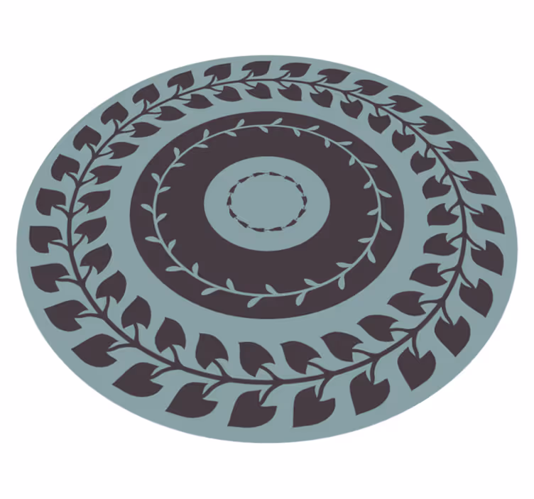 Leafy Circular Pattern nature vinyl rug - TenStickers