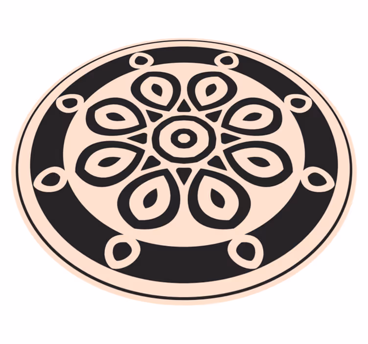 Circular minimalistic shapes bedroom rug - TenStickers