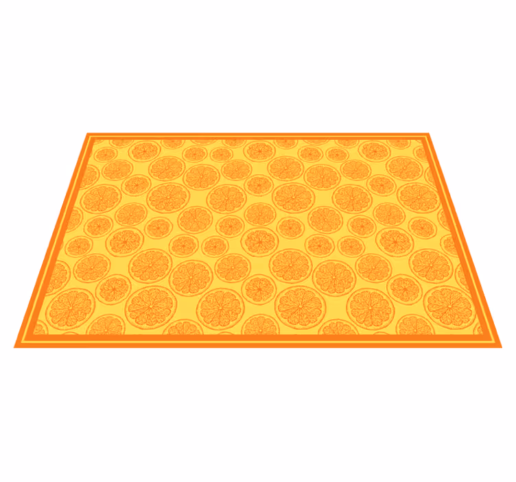 Citrus slice flower vinyl rug - TenStickers