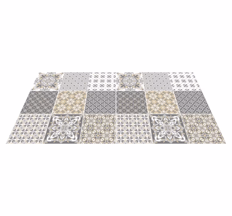 Moroccan style tile effect kitchen vinyl rug - TenStickers