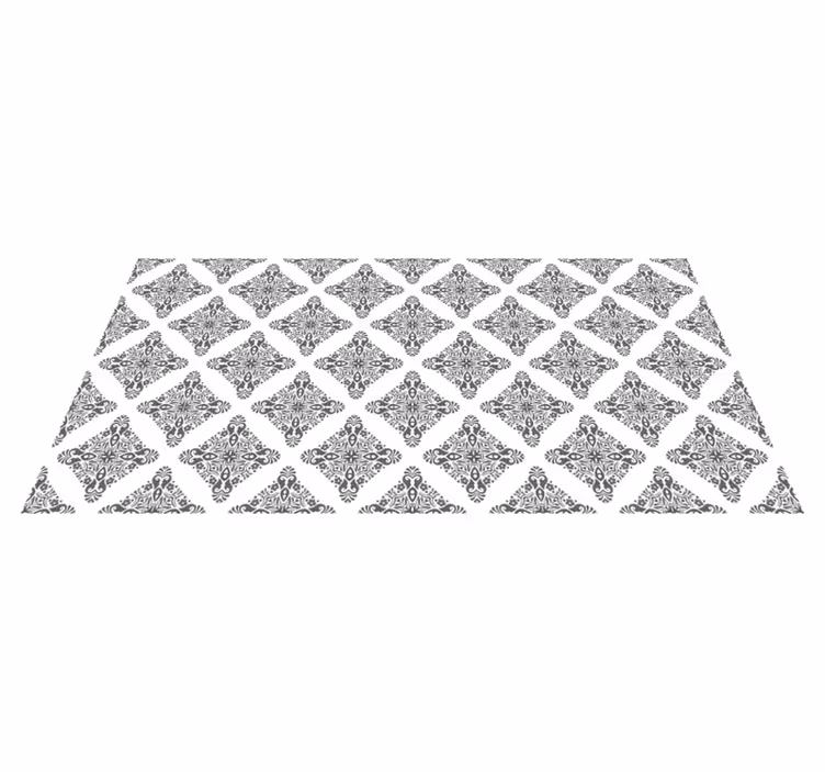 Sophisticated Diamond Motif mosaic vinyl rug - TenStickers