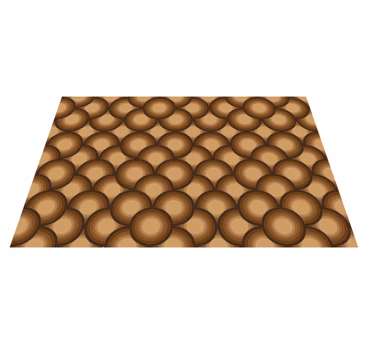 70s Brown circles geometric vinyl rug - TenStickers
