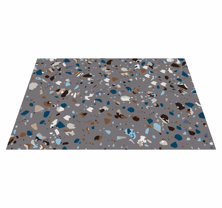 Terrazzo pebble blended marble vinyl rug - TenStickers