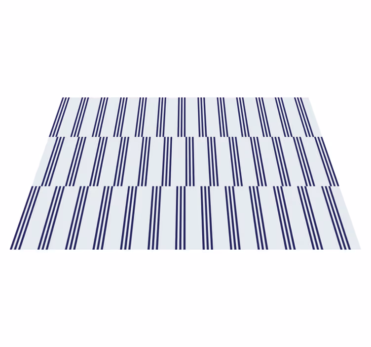 Navy stripy design living room vinyl rug - TenStickers