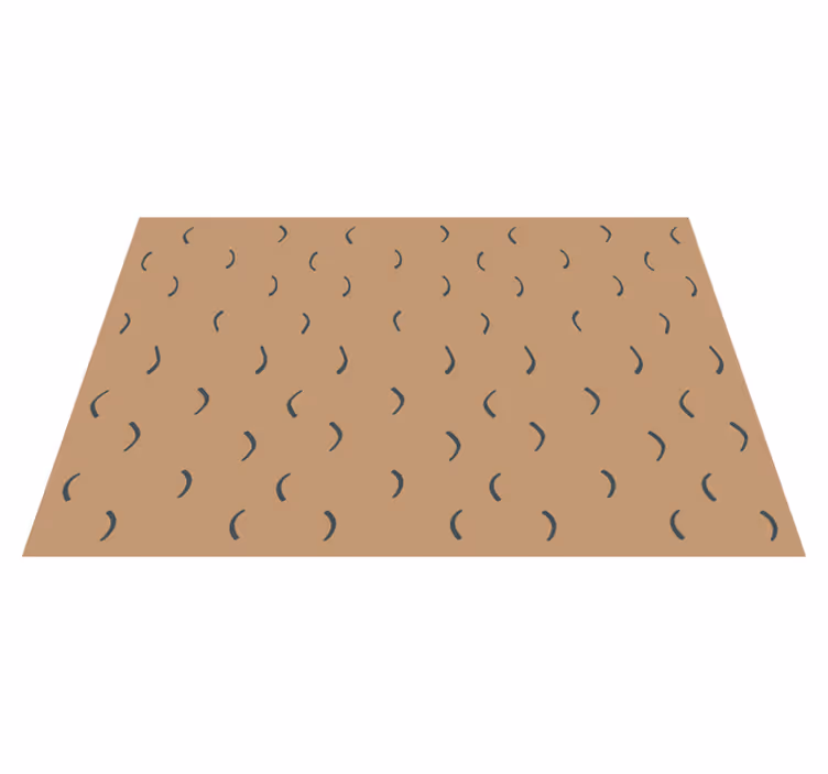 Curved brown pattern minimalist vinyl rug - TenStickers