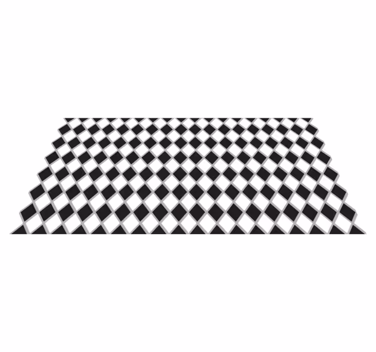 Diamond checker pattern kitchen vinyl rug - TenStickers