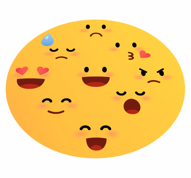 Emoji faces kids vinyl floor rug - TenStickers