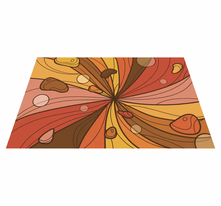 Swirling flower vintage vinyl rug - TenStickers