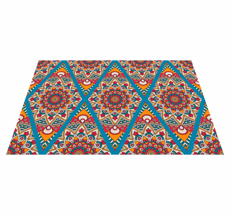 Lively colorful design mandala vinyl rug - TenStickers