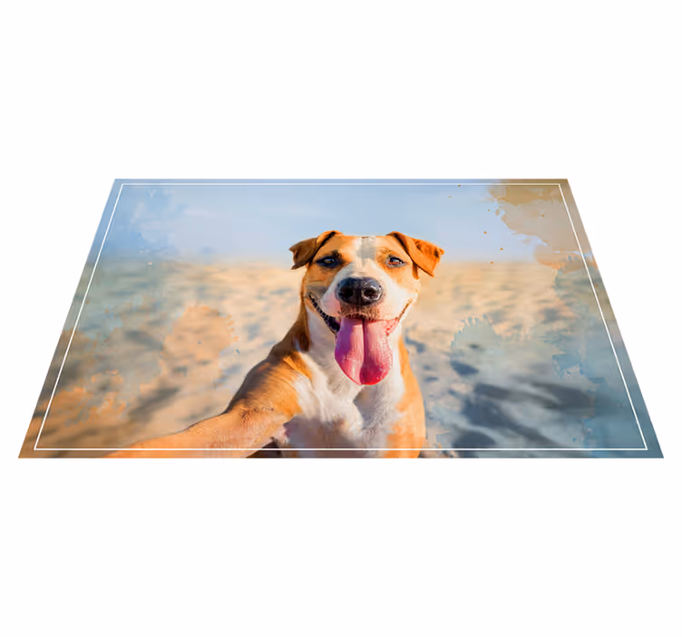 Smiling Canine Portrait animal vinyl rug - TenStickers
