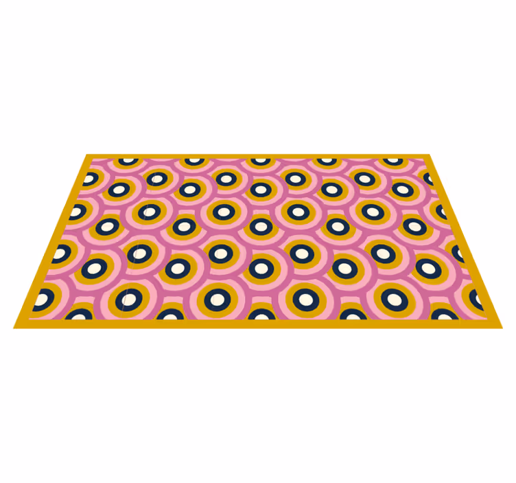 70's orange cercles  geometric rugs - TenStickers
