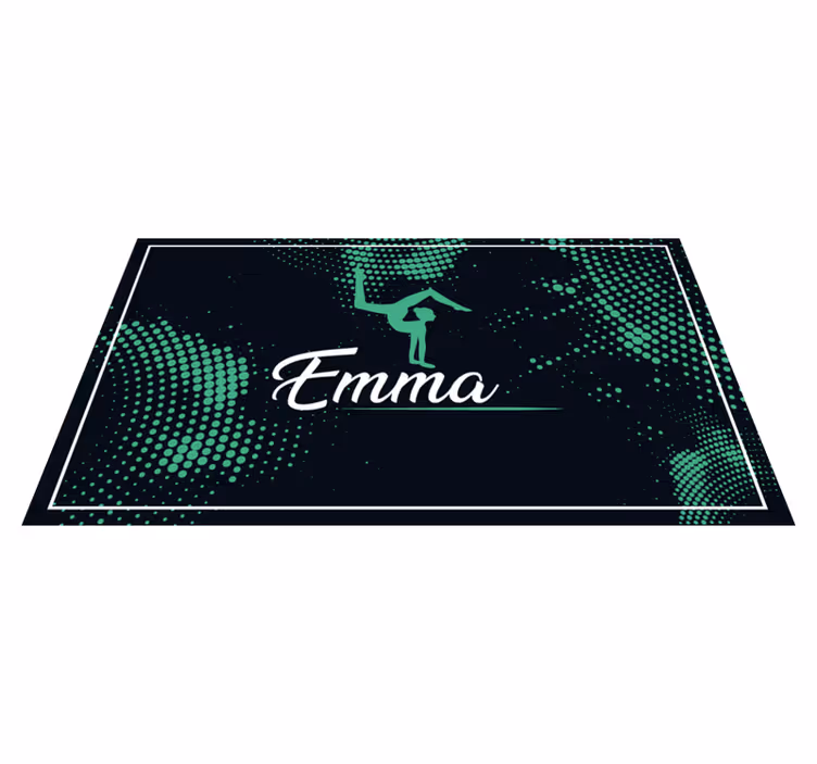 Gymnastics with name bedroom vinyl rug - TenStickers